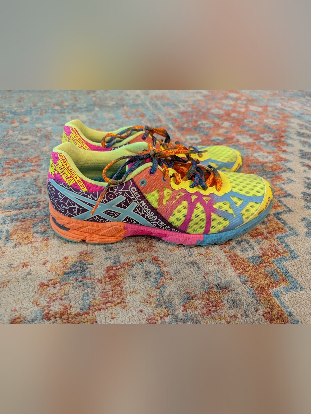 Asics Gel Noosa Tri 9 Women's 9.5 Bright Colorful Triathlon Running Shoe - Picture 7 of 14